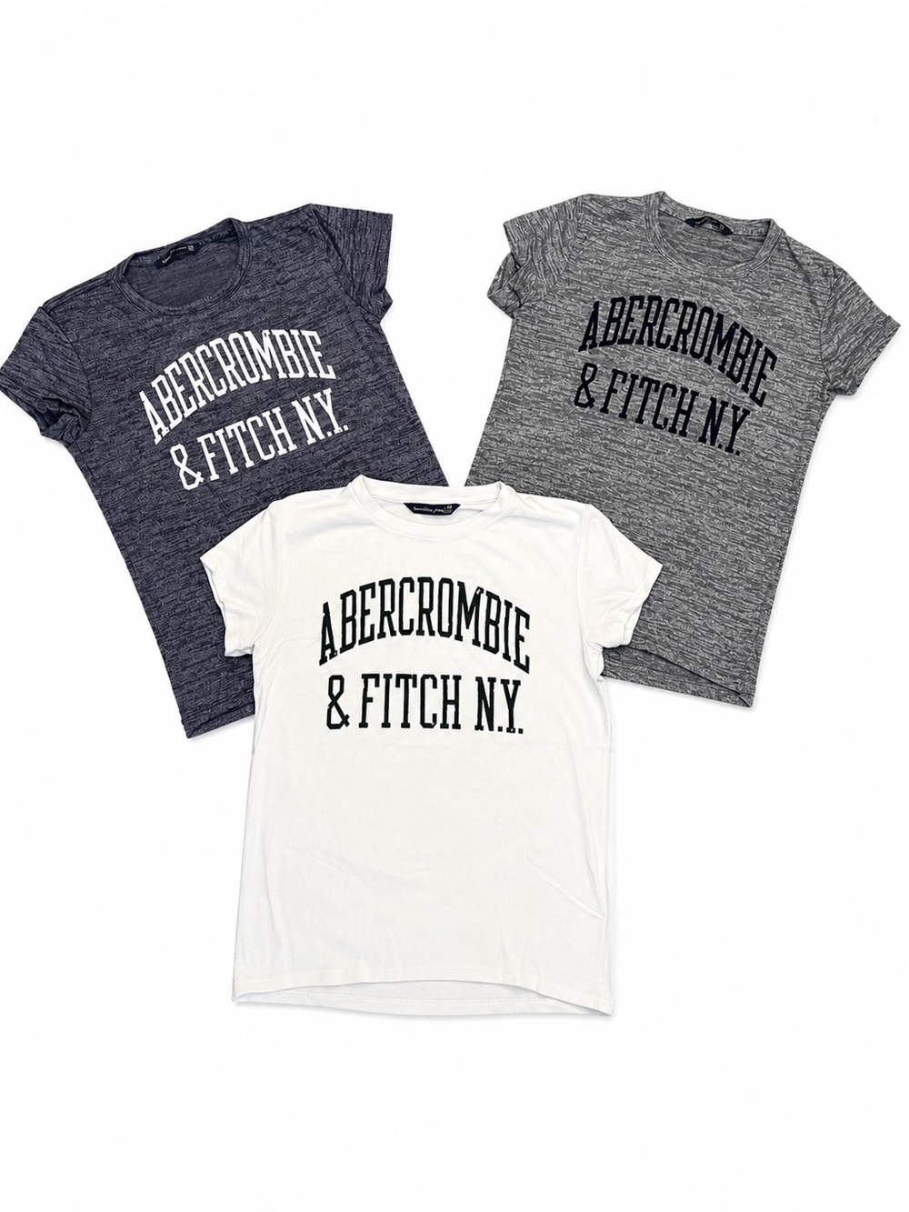 Abercrombie & Fitch XS Graphic Tee Bundle | 3 Pack Logo Tees | Y2K Casual Basics